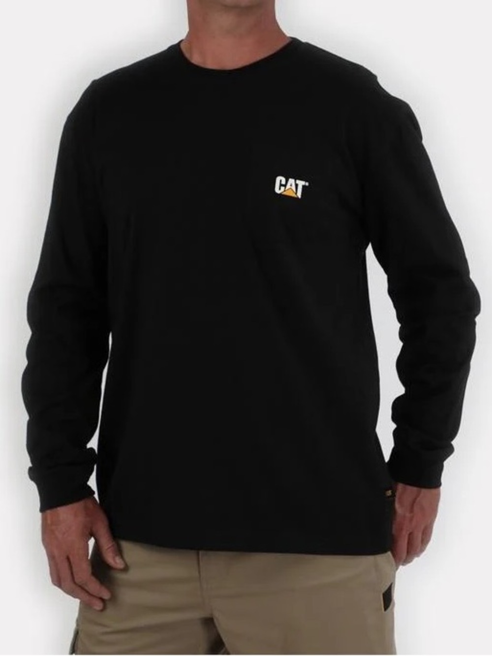 CAT caterpillar heavy equipment machines long sleeve tee grey black XXXL plus